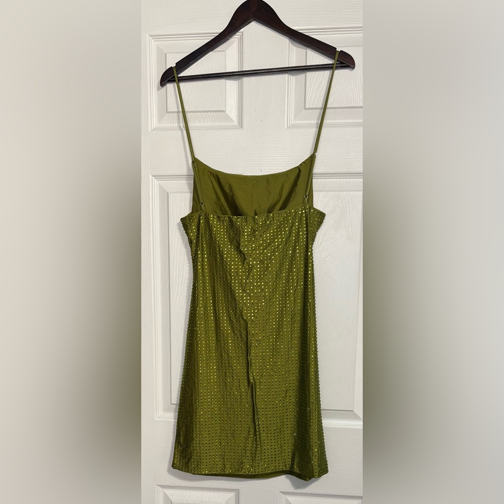 Fashion Nova Olive Studded Cowl Mini Dress LAST CHANCE‼️ Removing 10/7 - Picture 5 of 6